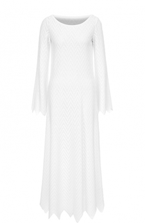 Платье-макси фактурной вязки с длинными рукавами Alaia