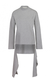 Пуловер асимметричного кроя с длинными рукавами и круглым вырезом Balenciaga