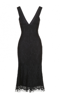 Приталенное кружевное платье с V-образным вырезом Victoria Beckham