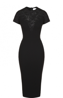 Платье-футляр с коротким рукавом и кружевной вставкой Victoria Beckham