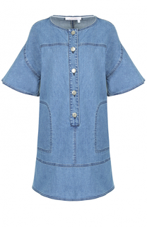 Джинсовое мини-платье прямого кроя с укороченным рукавом See by Chloé