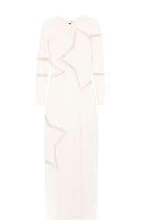 Платье с высоким разрезом и полупрозрачными вставками Elie Saab