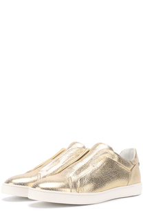 Слипоны из металлизированной кожи Tod’s