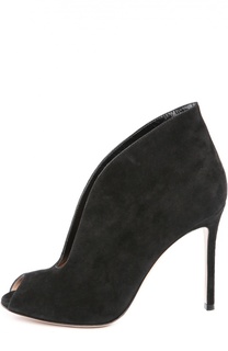 Замшевые ботильоны Vamp с открытым мысом Gianvito Rossi