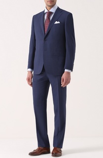 Шерстяной костюм с пиджаком на двух пуговицах Canali