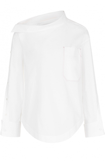 Блуза с асимметричным воротником с накладным карманом Aquilano Rimondi