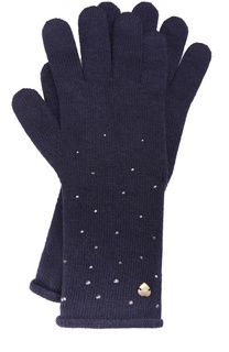 Вязаные перчатки со стразами Giorgio Armani