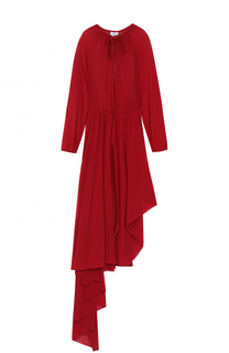 Приталенное платье-миди асимметричного кроя с укороченным рукавом Vetements