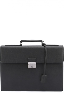 Кожаный портфель с замком Dolce &amp; Gabbana