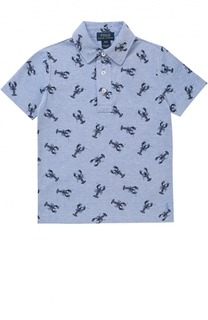 Поло из хлопка с принтом Polo Ralph Lauren