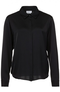 Шелковая блуза прямого кроя с удлиненной спинкой DKNY