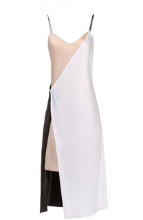 Платье на бретельках асимметричного кроя DKNY