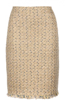 Буклированная юбка-карандаш с бахромой St. John