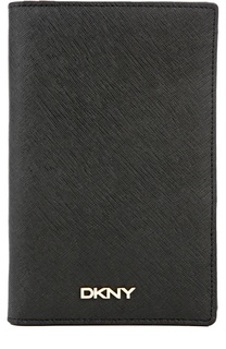 Кожаный футляр для документов с логотипом бренда DKNY