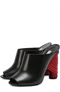 Кожаные мюли на декорированном каблуке Balenciaga