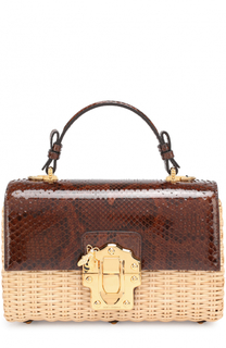 Плетеная сумка Lucia с отделкой из кожи питона Dolce &amp; Gabbana