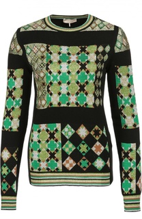 Пуловер прямого кроя с ярким принтом и круглым вырезом Emilio Pucci