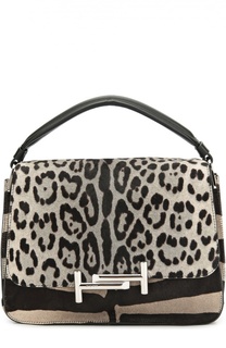 Сумка Double T Small из меха с принтом Tod’s