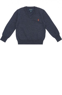 Шерстяной пуловер с логотипом бренда Polo Ralph Lauren