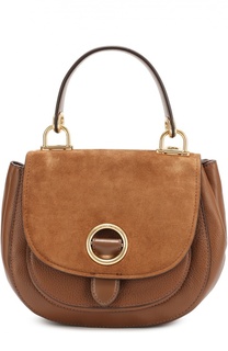Кожаная сумка Isadore Medium с отделкой из замши MICHAEL Michael Kors