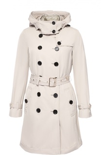 Двубортный плащ с утепленной подстежкой и капюшоном Burberry
