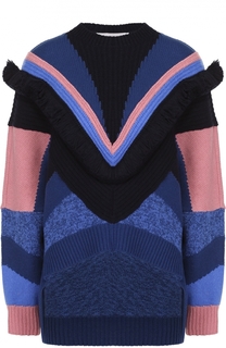 Пуловер асимметричного кроя с контрастной отделкой Stella McCartney