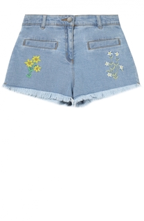 Джинсовые шорты с цветочной вышивкой Stella McCartney