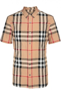 Рубашка из смеси льна и хлопка Burberry