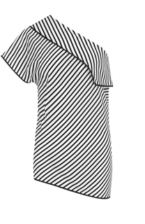 Шелковый топ асимметричного кроя в полоску Diane Von Furstenberg