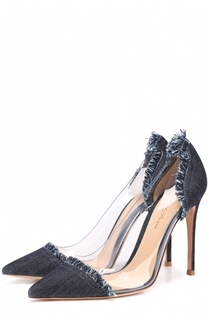 Туфли Plexi из денима на шпильке Gianvito Rossi