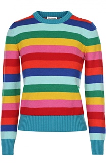 Пуловер в контрастную полоску с круглым вырезом Saint Laurent