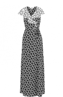 Шелковое платье-макси с запахом и принтом Diane Von Furstenberg