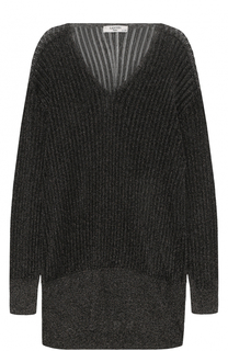 Удлиненный пуловер с металлизированной отделкой Lanvin