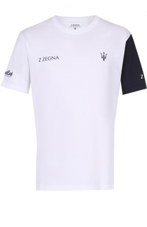Хлопковая футболка с контрастной отделкой Z Zegna