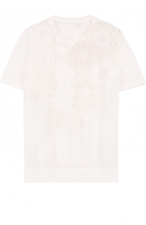 Кружевной топ прямого кроя с круглым вырезом Chloé