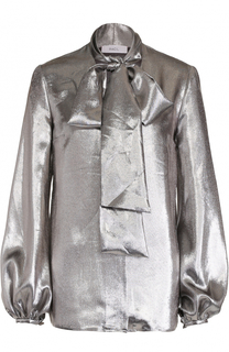 Блуза с воротником-аскот и металлизированной отделкой Racil