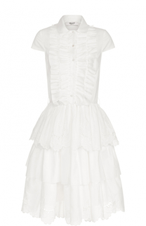 Платье-рубашка с многоярусной юбкой и оборками Blugirl