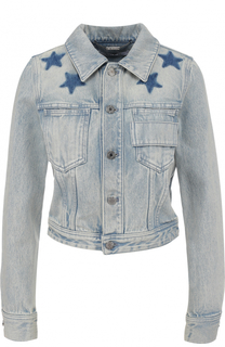 Укороченная джинсовая куртка с потертостями Givenchy