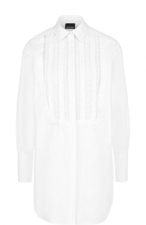 Удлиненная блуза с кружевной планкой Ermanno Scervino