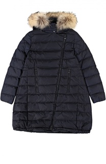 Пуховое пальто с капюшоном Moncler Enfant