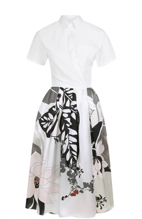 Платье-рубашка с цветочным принтом и коротким рукавом sara roka