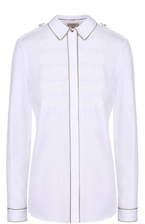 Блуза прямого кроя с погонами и металлизированной отделкой Burberry