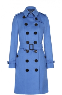 Кашемировое двубортное пальто с поясом Burberry