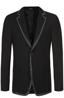 Шерстяной вечерний пиджак с контрастной отделкой Alexander McQueen