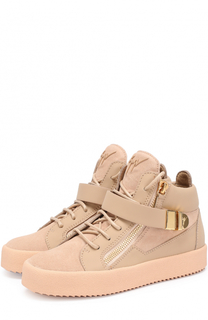 Высокие комбинированные кеды Nicki с ремешком Giuseppe Zanotti Design