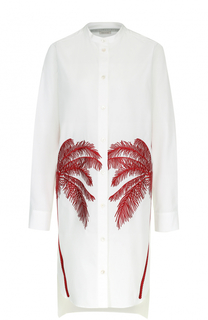 Платье-рубашка с контрастной вышивкой в виде пальм Stella McCartney