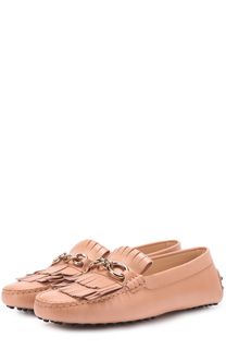 Кожаные мокасины с бахромой Tod’s