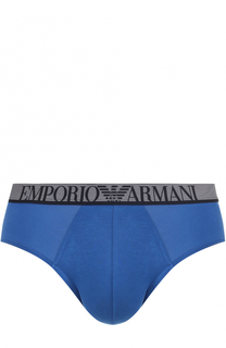 Брифы из вискозы с логотипом бренда Emporio Armani