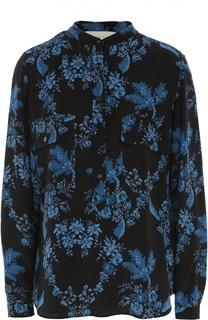 Шелковая блуза с накладными карманами и цветочным принтом Stella McCartney