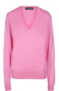 Кашемировый пуловер прямого кроя с V-образным вырезом Dolce &amp; Gabbana